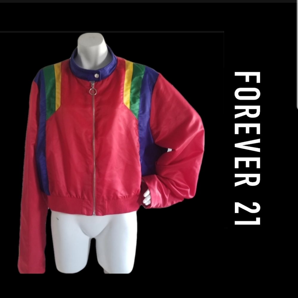Forever 21 Cropped Rainbow Jacket - image 1